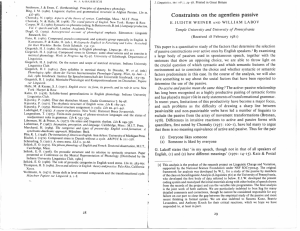 Constraints on the agentless passive