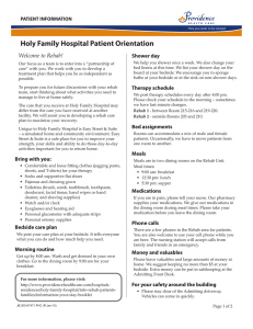 Holy Family Hospital Patient Orientation