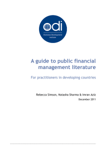 A guide to public financial management literature for practitioners in