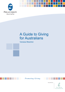 A Guide to Giving - Philanthropy Australia