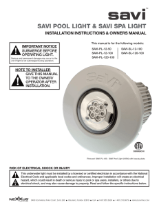 SAVI Pool and Spa Light Manual