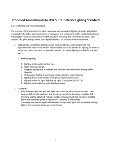 Proposed Amendments to LDR 5.3.1. Exterior Lighting Standard