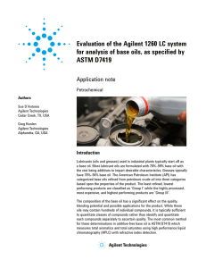 Evaluation of the Agilent 1260 LC system for analysis of base oils