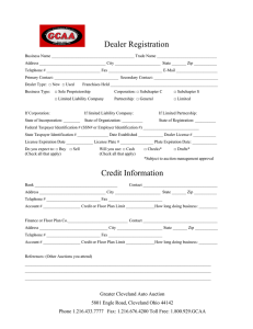 Dealer Registration Credit Information