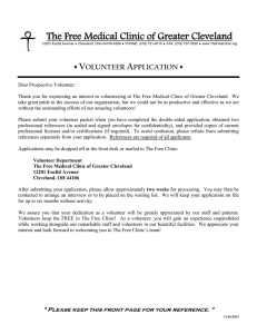 Volunteer Application - The Free Medical Clinic of Greater Cleveland