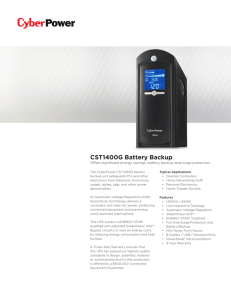 CST1400G Battery Backup