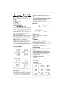 Powerware 3105 UPS USER`S MANUAL