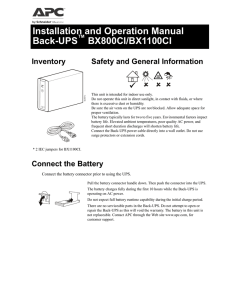 Installation and Operation Manual Back