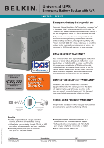 Universal UPS Emergency Battery Backup with AVR