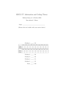 EECE 577: Information and Coding Theory