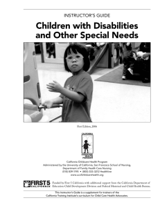 Children with Disabilities and Other Special Needs