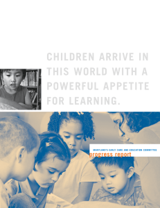 A Powerful Appetite for Learning: Maryland`s Early Care and