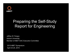 Preparing the Self-Study Report for Engineering