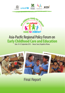 Asia-Pacific Regional Policy Forum on Early - unesdoc