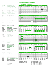 Calendar - University Heights Academy