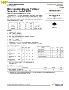 MMA25312BT1 2300-2700 MHz, 26 dB, 31 dBm InGaP HBT Linear