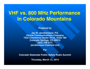 VHF vs. 800 MHz Performance in Colorado Mountains