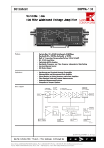 Datasheet DHPVA-100 Variable Gain 100 MHz Wideband Voltage