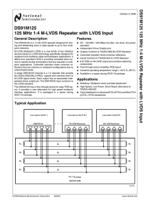Notes DS91M125 125 MHz 1:4 M-LVDS Repeater with LVDS Input