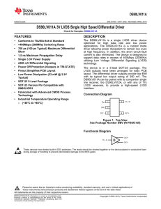 DS90LV011A 3V LVDS Single High Speed Differential Driver (Rev. C)