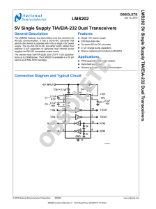 LMS202 5V Single Supply TIA/EIA
