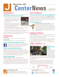 CenterNews - Worcester JCC