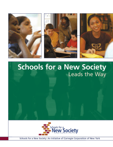 Schools for a New Society - Carnegie Corporation of New York