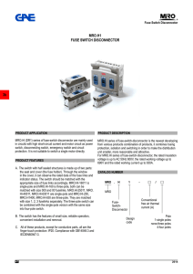 MRO Fuse Switch Disconnector Catalog
