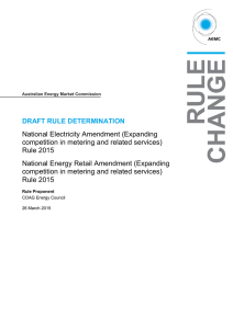 National Electricity Amendment (Expanding competition in metering