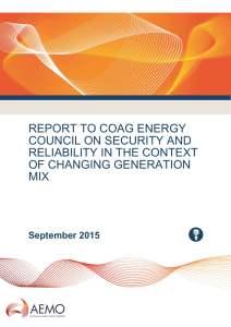 report to coag energy council on security and reliability in the context