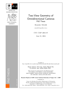 PhD T H ESIS Two-View Geometry of Omnidirectional Cameras