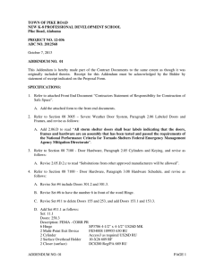 ADDENDUM NO. 01 PAGE 1 TOWN OF PIKE ROAD NEW K