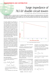 Surge impedance of 765 kV double circuit towers