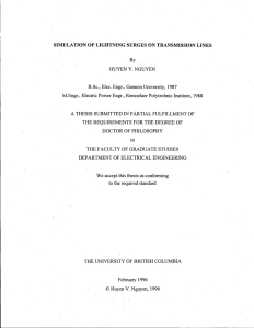 SIMULATION OF LIGHTNING SURGES ON TRANSMISSION LINES