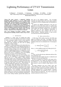 Lightning Performance of 275 kV Transmission Lines