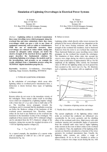 Simulation of Lightning Overvoltages in Electrical Power