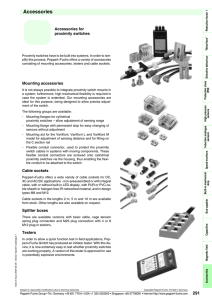 Accessories for proximity switches