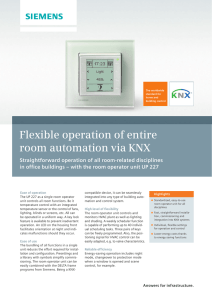 Flexible operation of entire room automation via KNX
