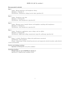 ELTR 115 (AC 2), section 1 Recommended schedule Day 1