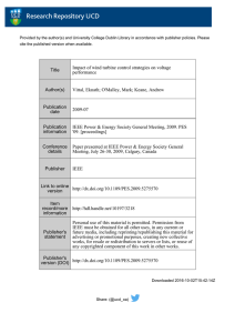 Title Impact of wind turbine control strategies on voltage