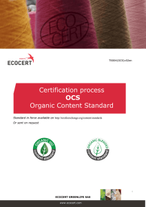 Certification process OCS Organic Content Standard