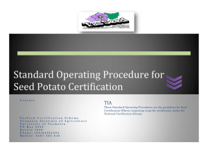 Standard Operating Procedure for Seed Potato Certification