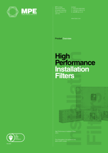 High Performance Installation Filters