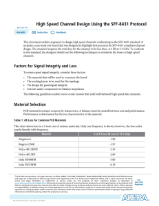 AN 689: High Speed Channel Design Using the SFF-8431