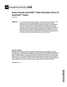 Keep It Inside AutoCAD : Data Extraction Direct to AutoCAD Tables