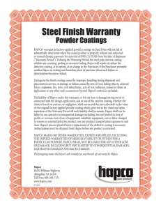 Steel Finish Warranty