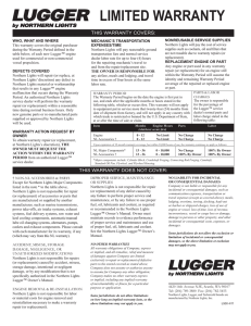 LIMITED WARRANTY - Northern Lights Marine Generators