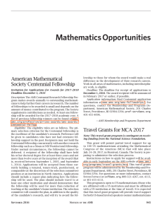 Mathematics Opportunities - American Mathematical Society