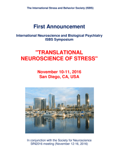First Announcement - International Stress and Behavior Conference