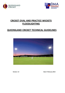 Oval and practice nets floodlighting